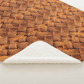 Couverture Sherpa Cuir Brown tissé fond cuir, marron, backgr (3/4)