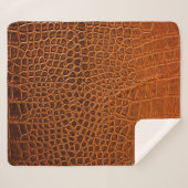 Couverture Sherpa Cuir de crocodile Brown (Devant (Horizontal))