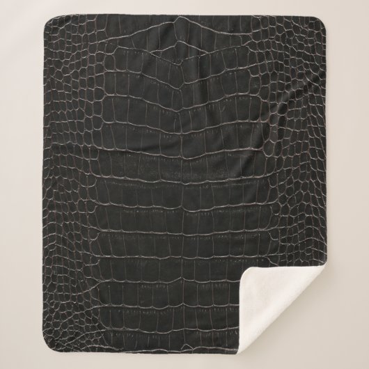 Couverture Sherpa Cuir de crocodile luxueux : texture textile. (Devant)
