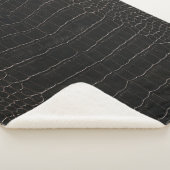 Couverture Sherpa Cuir de crocodile luxueux : texture textile. (3/4)