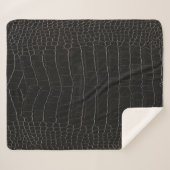 Couverture Sherpa Cuir de crocodile luxueux : texture textile. (Devant (Horizontal))