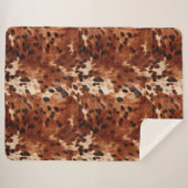 Couverture Sherpa Cuir de vache faux crème noir marron (Devant (Horizontal))