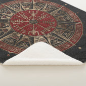 Couverture Sherpa Cuir noir et rouge boussole de Vegvisir - de (3/4)