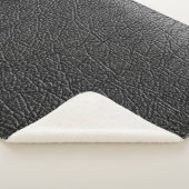 Couverture Sherpa Cuir noir : texture de closeup transparente. (3/4)