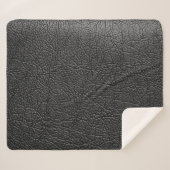 Couverture Sherpa Cuir noir : texture de closeup transparente. (Devant (Horizontal))