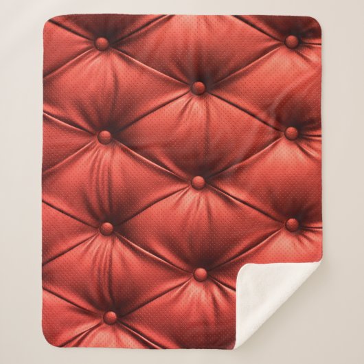 Couverture Sherpa Cuir rouge texturé : Détails du matériau (Devant)