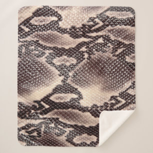 Couverture Sherpa Cuir serpent : texture brune transparente