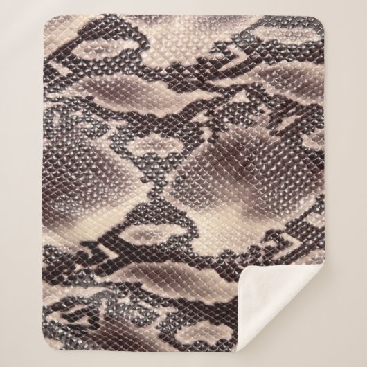 Couverture Sherpa Cuir serpent : texture brune transparente (Devant)