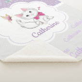 Couverture Sherpa Cuisine chaton blanc avec papillon au pastel (3/4)