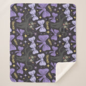 Couverture Sherpa Cuisine Éffrayante Chat Noir & Bow Halloween sans  (Devant)