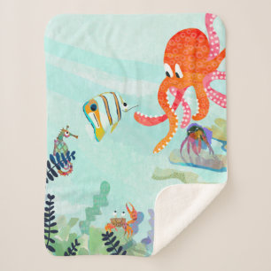 Couverture Sherpa Cuisine Sherpa pour enfants Ocean Friends