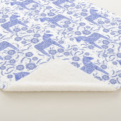 Couverture Sherpa Cuisine suédoise Dala Horse bleu et blanc Sherpa B (3/4)