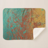 Couverture Sherpa Cuivre Turquoise Bleu Orange Texture Brown (Devant (Horizontal))