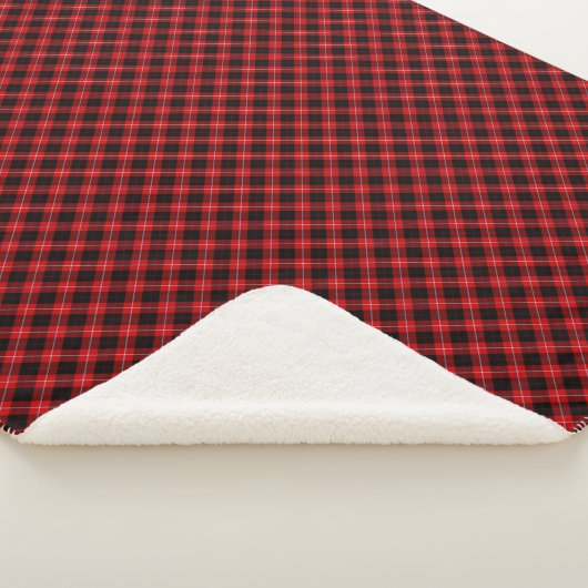 Couverture Sherpa Cunningham Tartan rouge noir (3/4)