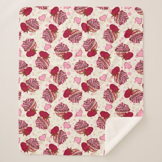 Couverture Sherpa Cupcakes aux framboises (Devant)