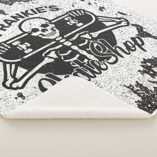 Couverture Sherpa Custom ADD NAME Skull Skate Shop (3/4)