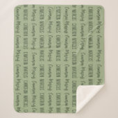 Couverture Sherpa Custom Baby Boy Blanket nom répété sauge Vert (Devant)