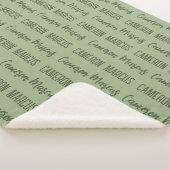 Couverture Sherpa Custom Baby Boy Blanket nom répété sauge Vert (3/4)
