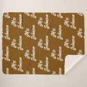 Couverture Sherpa Custom Brown Mr & Mrs Blanket for Newlyweds Gift (Devant (Horizontal))