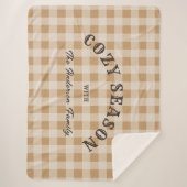 Couverture Sherpa Custom Brown Script Western Rustic Gingham Pattern (Devant)