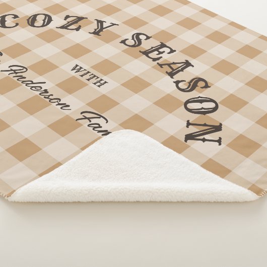 Couverture Sherpa Custom Brown Script Western Rustic Gingham Pattern (3/4)