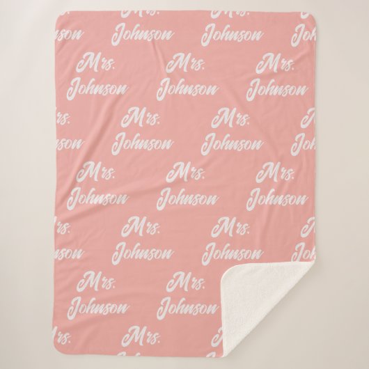 Couverture Sherpa Custom Coral Sherpa Newlywed Blanket for Couples (Devant)