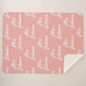 Couverture Sherpa Custom Coral Sherpa Newlywed Blanket for Couples (Devant (Horizontal))