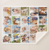 Couverture Sherpa Custom Cute Family 20 Photos Collage Simple (Devant (Horizontal))