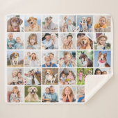 Couverture Sherpa Custom Family 30 Photo Collage Cute Memories (Devant (Horizontal))