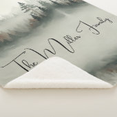 Couverture Sherpa Custom Family Name - Misty Watercolor Forest  (3/4)