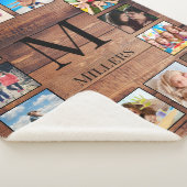 Couverture Sherpa Custom Family Photo Collage Reclaimed Wood (3/4)