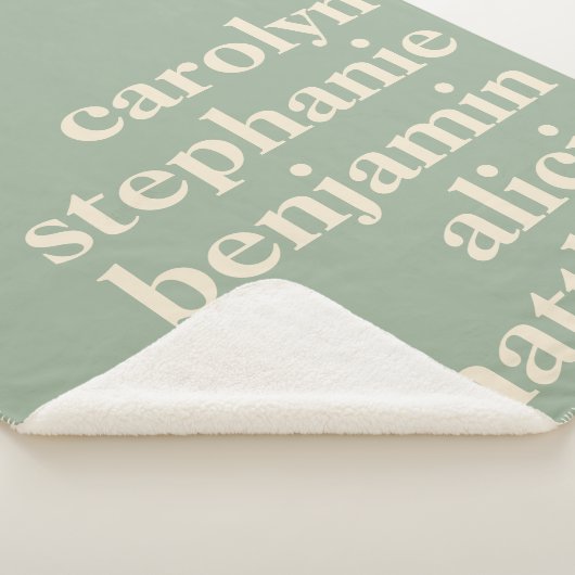 Couverture Sherpa Custom Grandchildren Names Stylish Rustic Sage  (3/4)