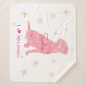 Couverture Sherpa Custom Labrador Retriever Christmas Rose Red (Devant)
