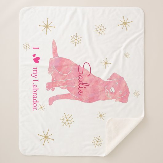 Couverture Sherpa Custom Labrador Retriever Christmas Rose Red (Devant)