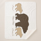 Couverture Sherpa Custom Mama Bear With 2 Kid Names Mothers Day Gift (Devant)