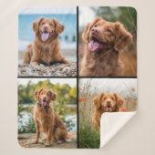 Couverture Sherpa Custom Modern 4 Photo Collage Chien (Devant)