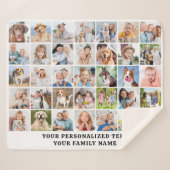 Couverture Sherpa Custom Modern Cute Family Gift 35 Photos Collage (Devant (Horizontal))