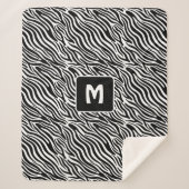 Couverture Sherpa Custom Monogram Zebra Pattern (Devant)