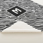 Couverture Sherpa Custom Monogram Zebra Pattern (3/4)