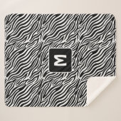 Couverture Sherpa Custom Monogram Zebra Pattern (Devant (Horizontal))