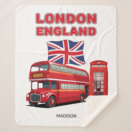 Couverture Sherpa Custom Name London England (Devant)