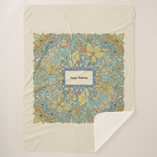 Couverture Sherpa Custom Name Luxury Zentangle Sherpa Blanket (Devant)