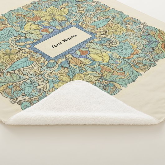 Couverture Sherpa Custom Name Luxury Zentangle Sherpa Blanket (3/4)