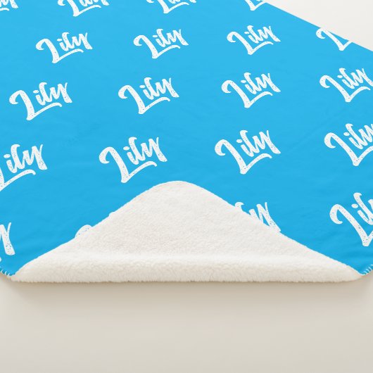 Couverture Sherpa Custom Name Sky Blue Winter Sherpa Blanket for Dad (3/4)