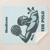Couverture Sherpa Custom Name Water Polo (Devant (Horizontal))