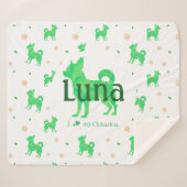 Couverture Sherpa Custom Pastel green chihuahua Silhouette blanket (Devant (Horizontal))