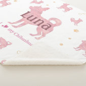 Couverture Sherpa Custom Pastel pink chihuahua Silhouette blanket (3/4)