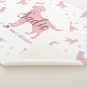 Couverture Sherpa Custom Pastel pink labrador retriever blanket gift (3/4)