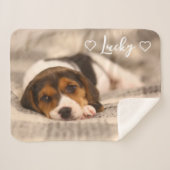 Couverture Sherpa Custom Pet Photo & Name Sherpa Blanket (Devant (Horizontal))