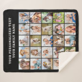 Couverture Sherpa Custom Photo Collage Personalized Black 25 Picture (Devant (Horizontal))